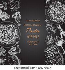 Vector illustration sketch - pasta.
Card menu italian restaurant.