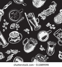 Vector illustration sketch pattern - coffee