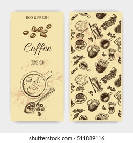 Vector illustration sketch pattern - coffee
Card cup of coffee