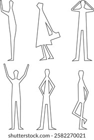 vector illustration of a sketch of a person's silhouette figure in the form of a pencil drawing with articulation of movement for completeness of the image