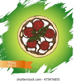 Vector illustration sketch - pizza