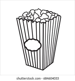 Vector illustration with sketch popcorn bucket.