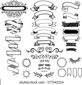 Vector illustration sketch - ribbon, separator.