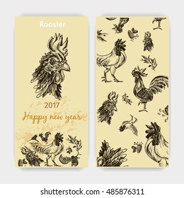 Vector illustration sketch - Rooster
Greeting card happy New year