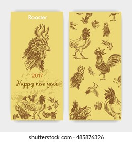 Vector illustration sketch - Rooster
Greeting card happy New year
