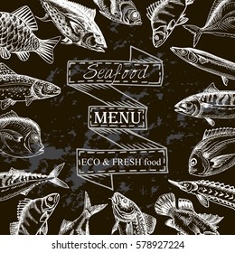 Vector illustration sketch sea food
Restaurant menu
