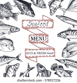 Vector illustration sketch sea food
Restaurant menu