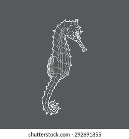 Vector illustration of sketch Sea Horse