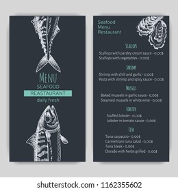 Vector illustration sketch - seafood
Card Menu restaurant.  vintage design template, banner