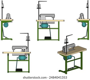 Vector illustration sketch of a simple manual sewing machine design for sewing clothes