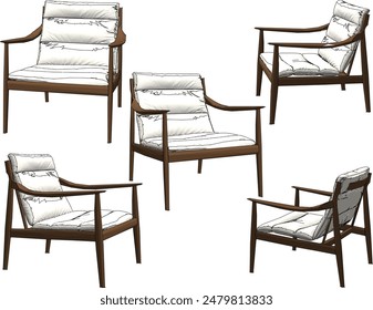 Vector illustration sketch of sofa chair design for relaxing on the terrace