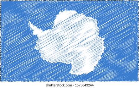 Vector Illustration of Sketch Style Antarctica Flag