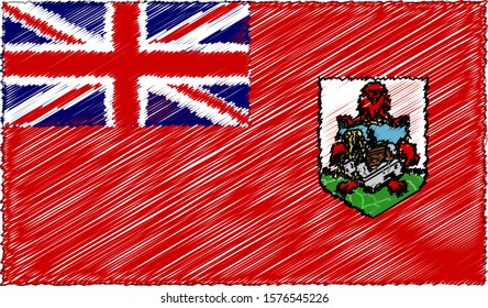 Vector Illustration of Sketch Style Bermuda Flag