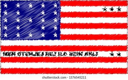 Vector Illustration of Sketch Style Bikini Atoll Flag
