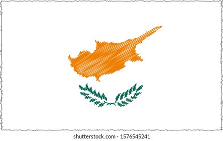 Vector Illustration of Sketch Style Cyprus Flag