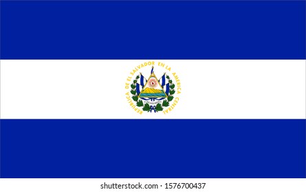 Vector Illustration of Sketch Style El Salvador Flag