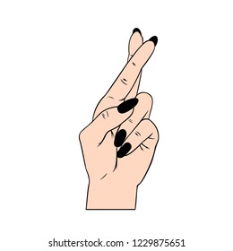 Vector illustration in sketch style isolated on a white background. Making friendship signal by hands. Peace icon. hand language logo