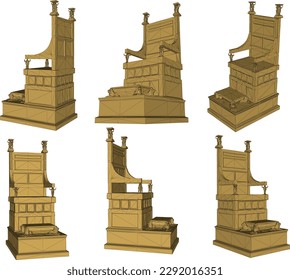 Vector illustration sketch of thrones chairs of kings