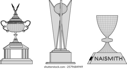 vector illustration of a sketch of a trophy for the competition winner as a form of appreciation