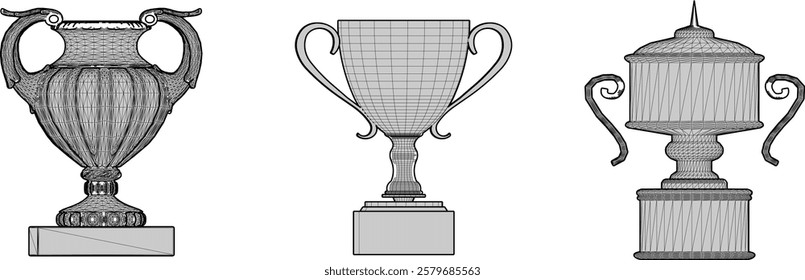 vector illustration of a sketch of a trophy for the competition winner as a form of appreciation