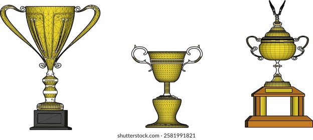 vector illustration of a sketch of a trophy for the competition winner as a form of appreciation