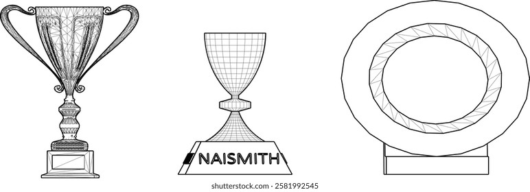 vector illustration of a sketch of a trophy for the competition winner as a form of appreciation