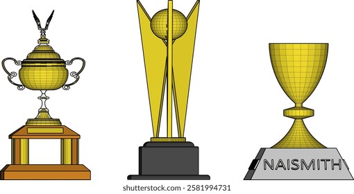 vector illustration of a sketch of a trophy for the competition winner as a form of appreciation