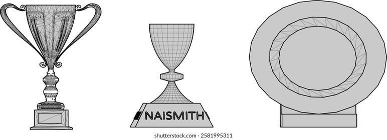 vector illustration of a sketch of a trophy for the competition winner as a form of appreciation