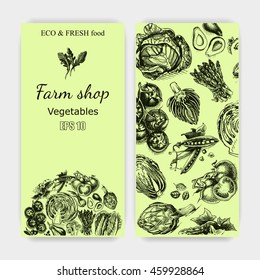 Vector illustration sketch of vegetables Tomato, Peas, broccoli, asparagus, artichoke, cabbage,  eggplant, avocado, arugula, herbs, olive, onion, cucumber