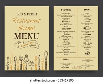 Vector illustration sketch - Vintage Menu