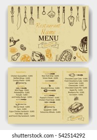 Vector illustration sketch - Vintage Menu