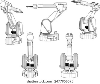 Vector illustration sketch of wall drilling machine design drawing