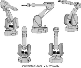 Dibujo de la Ilustración vectorial del dibujo del diseño de la máquina de perforación de pared