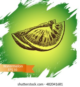 Vector illustration sketch Watermelon