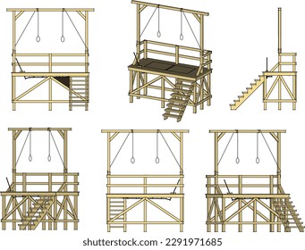 Vector illustration sketch of western world hanging places cartoon