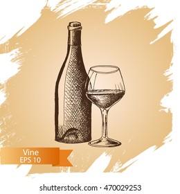 Vector illustration sketch a wine.