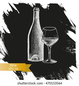 Vector illustration sketch wine.