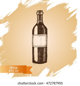 Vector illustration sketch wine.