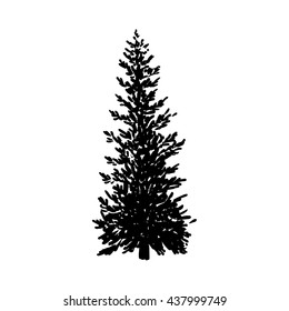 Vector illustration of sketched tree, freehand tree drawing