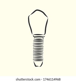 Vector illustration. sketches, dental implants. dental implant, vector sketch illustration