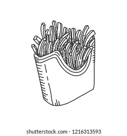 vector illustration sketchy fries