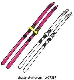 Vector illustration of a ski.