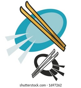 Vector illustration of a ski.