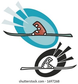 Vector illustration of a ski.