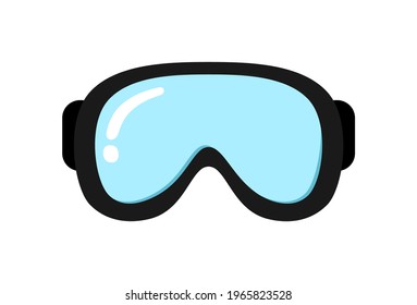 Vector illustration of Ski goggles icon on white background, Flat design.