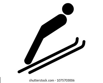 Vector illustration of a Ski Jumping