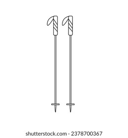 Ilustración vectorial de los postes de esquí. Aislado sobre fondo blanco.