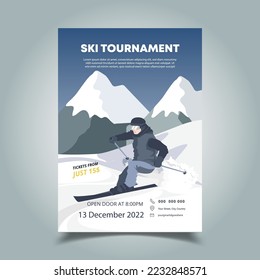 Vector Illustration of Ski Tournament Flyer