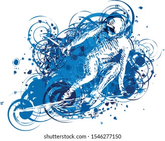 Vector illustration of a skier