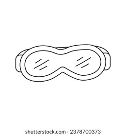 Ilustración vectorial de las gafas de esquí. Aislado sobre fondo blanco.